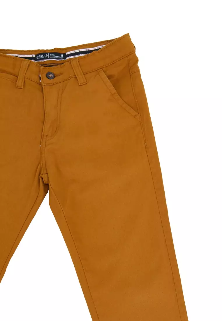 [NEW] Osella Kids Forest Collection Slim Fit Chinos in Brown 228P400185 | Celana Panjang Anak Laki-Laki