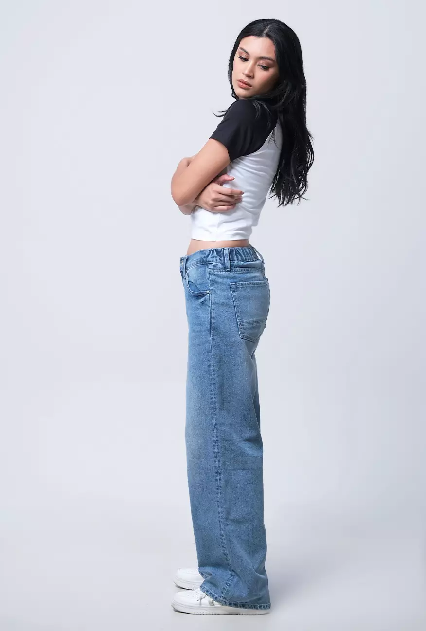 Celana Wanita Loose Fit J7 Series Light Blue