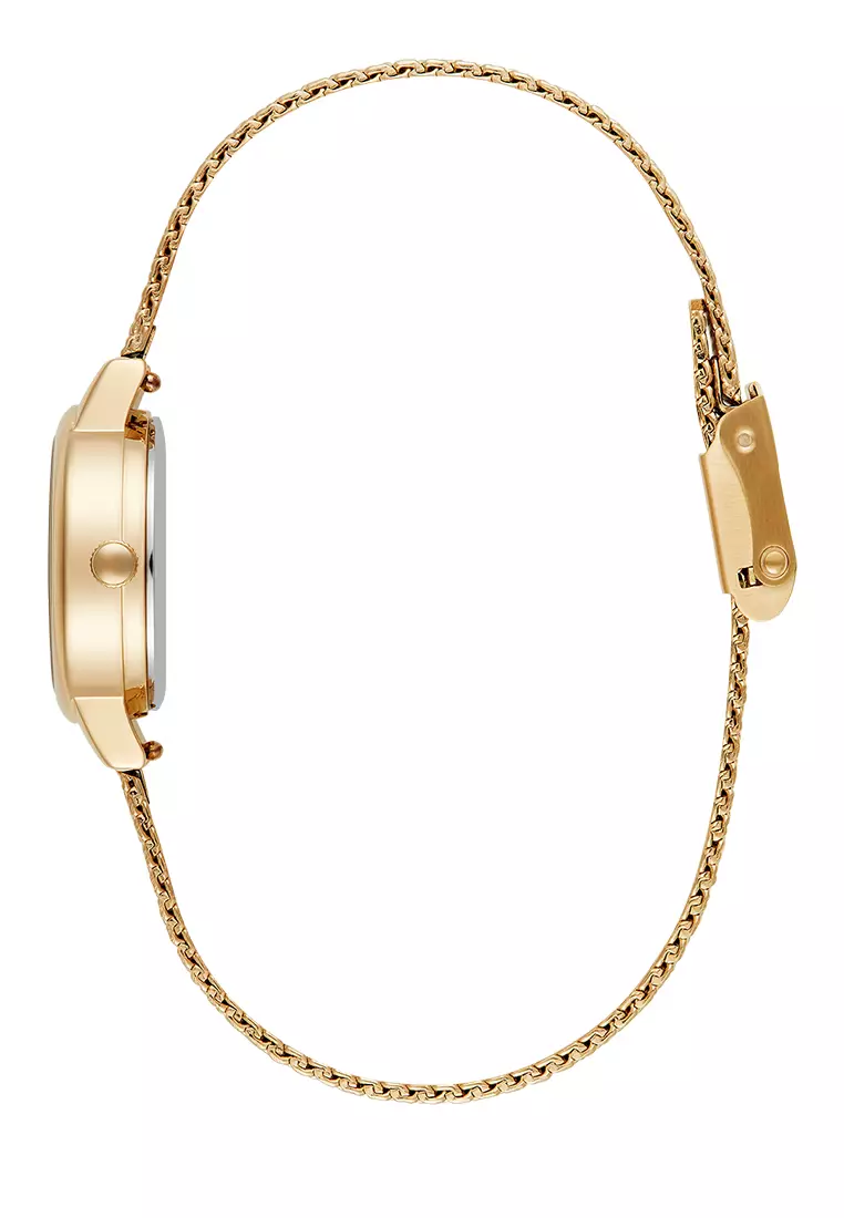 Olivia Burton Mini Dial Green Mother Of Pearl Gold Boucle Mesh 24000121