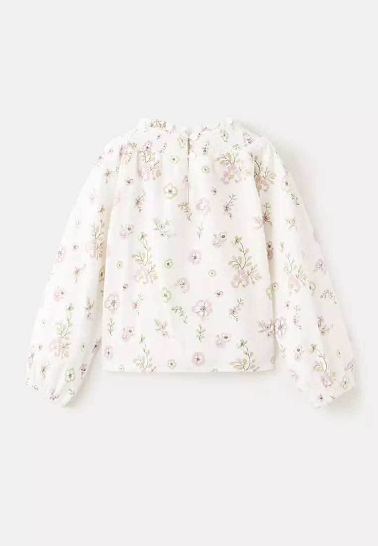Cotton Blouse With Floral Pattern
