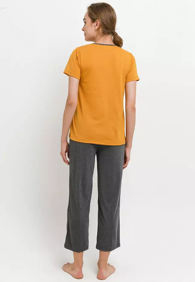 Pyjama Short Sleeve Long Pants Sleepwear