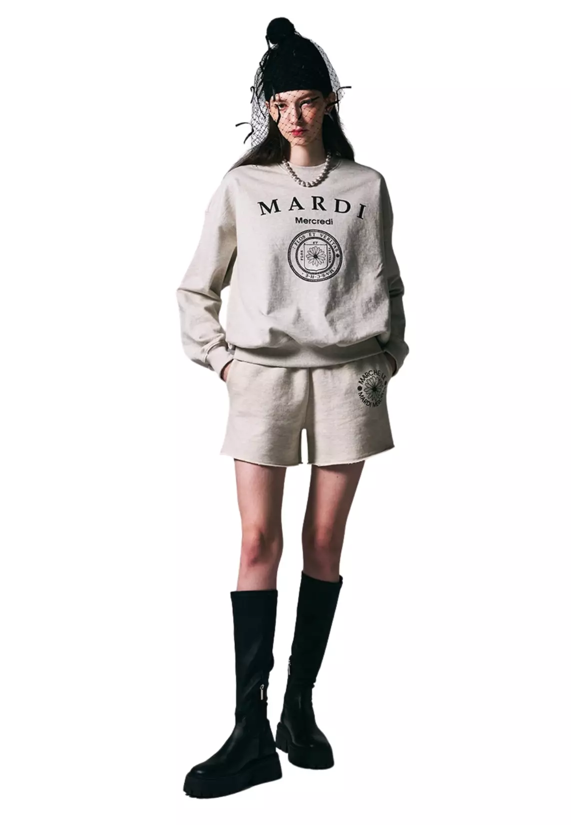 Sweatshirt Univ - Oatmeal Black