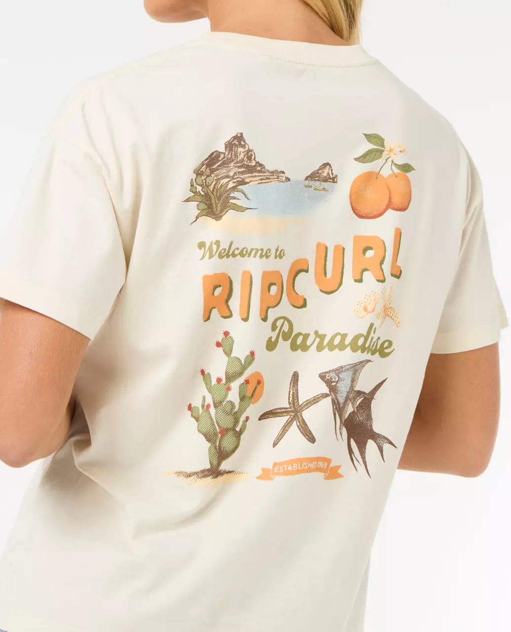 Rip Curl Women Cala Vadella Relaxed Tee - Bone