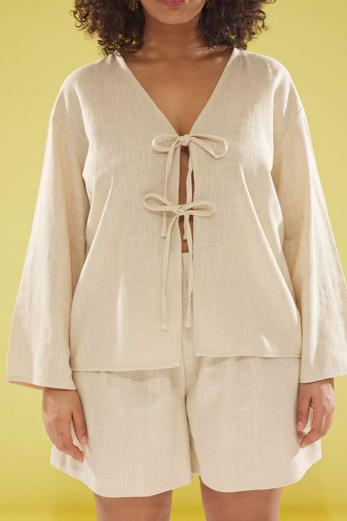 Plus Size Cotton Top & Shorts Beach Set