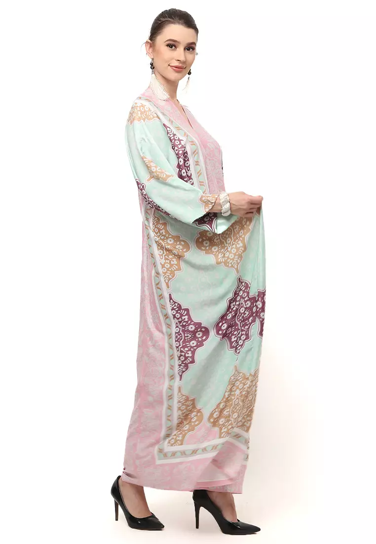 Kanzi Long Sleeve Monochrome Ethnic Kaftan