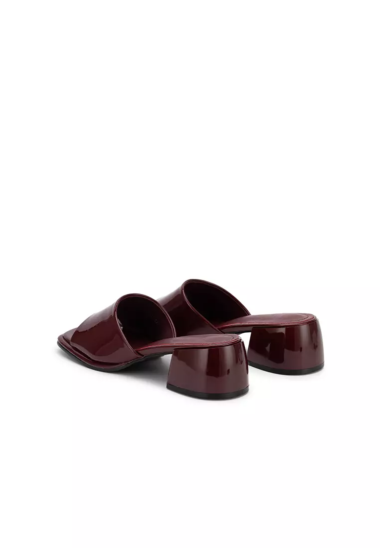 SQUARE TOE CHUNKY LOW HEEL SLIDE 宽面矮跟拖鞋
