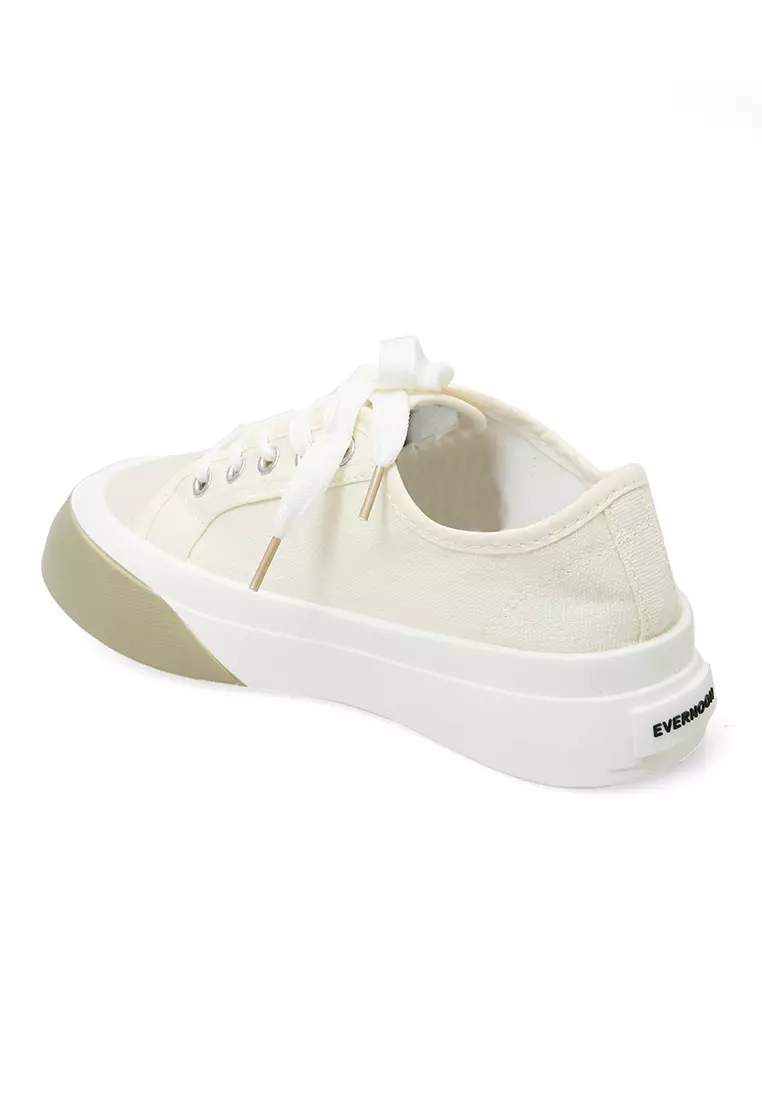 Sepatu Sneakers Women Tali Ikat Casual Premium Quality - Krem