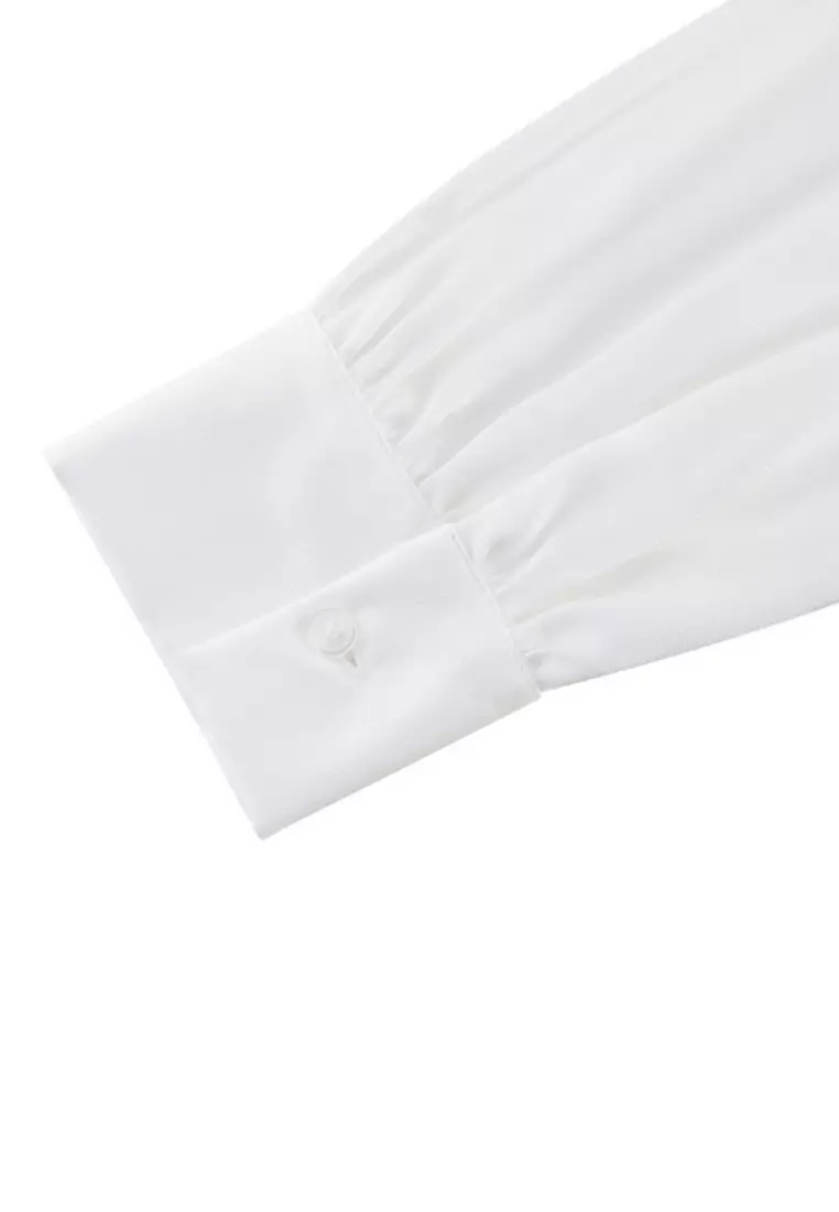 Polyester Stand Collar Blouse