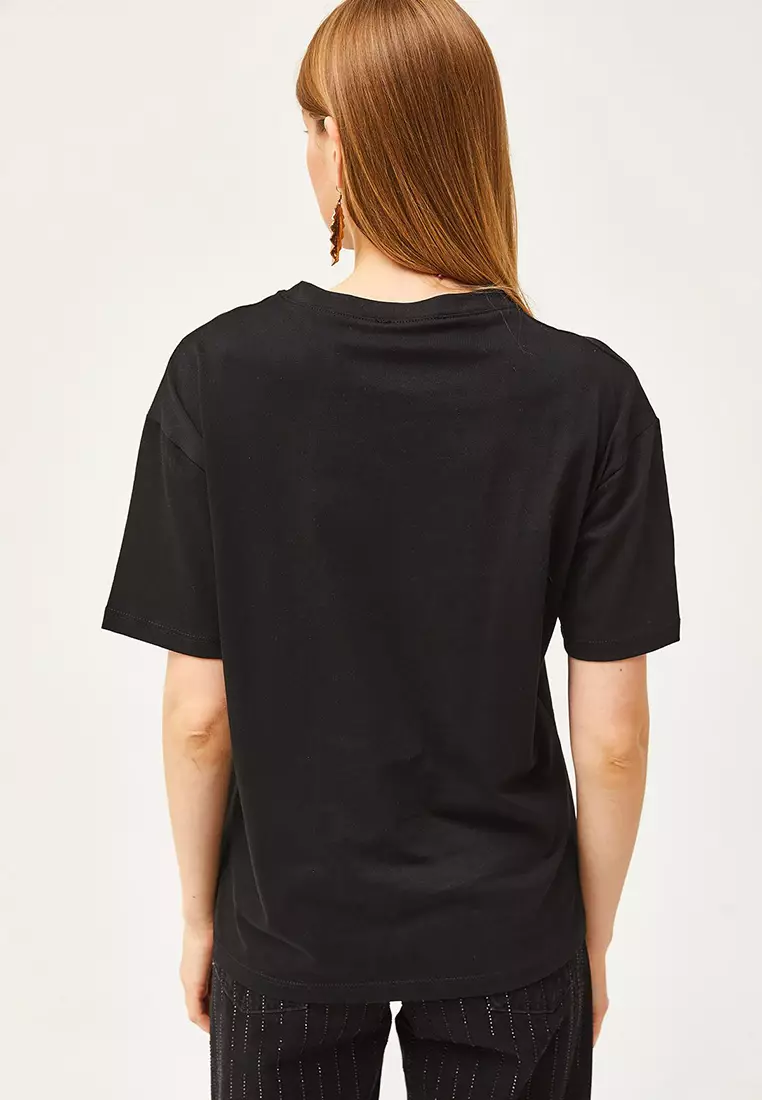 Eye Printed Foil Detail T-Shirt