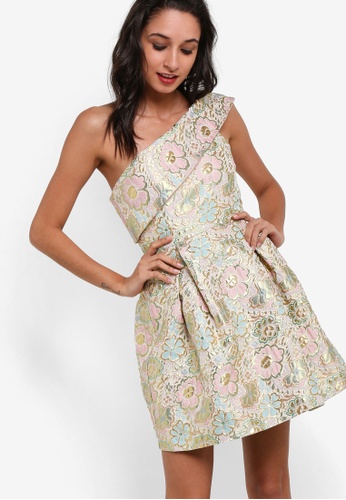 One Shoulder Jacquard Prom Dress - Topshop