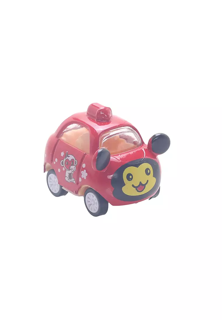 Mainan Anak Mobil Cartoon Alloy Pull Back Car Merah Type B