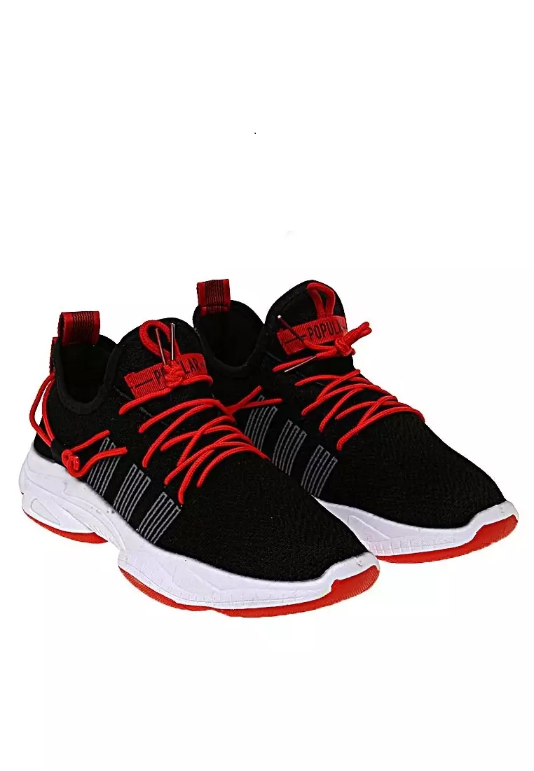 Chayton Sepatu Olahraga Pria Sneakers Nine Lines Material Cloth ORIGINAL - Black Red