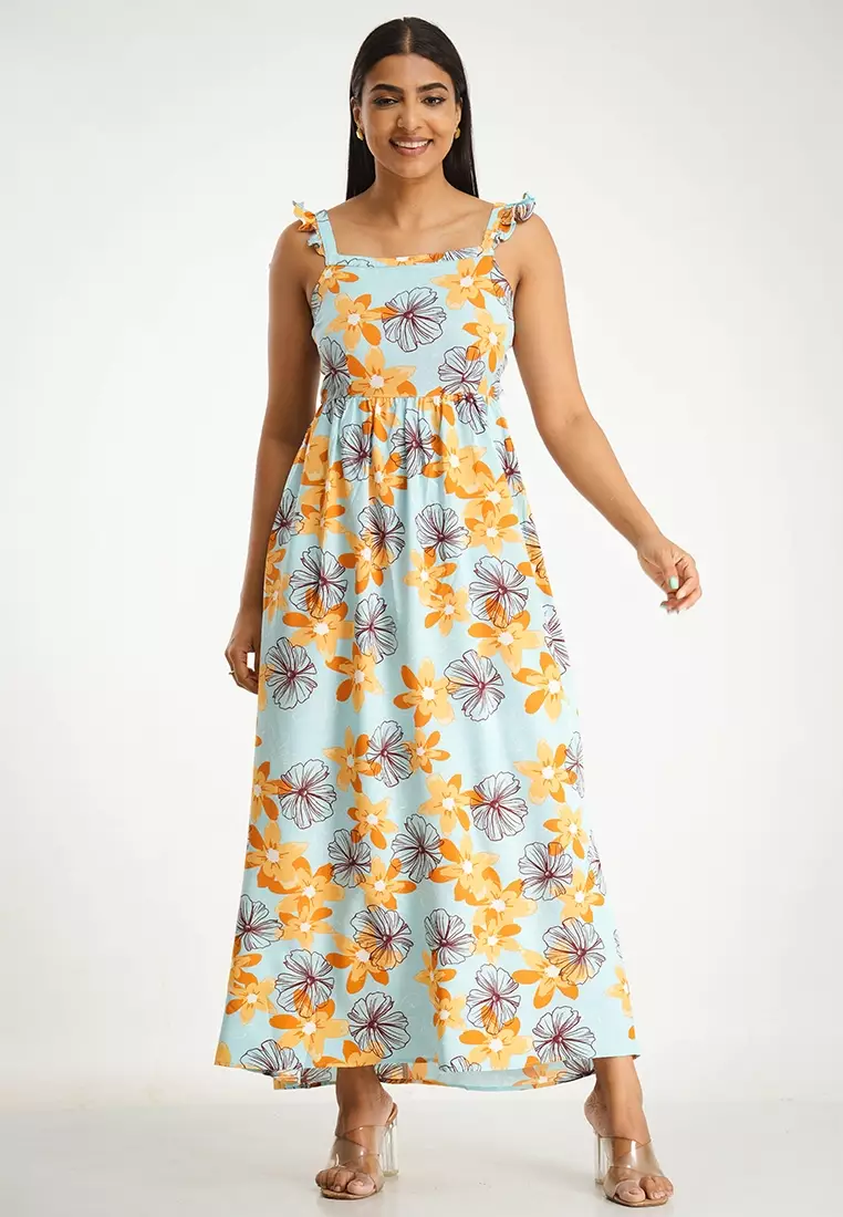 White floral maxi discount dress