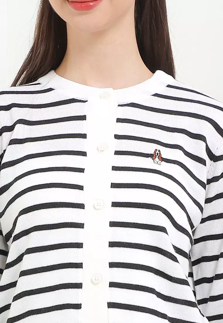 Kora Stripe Crop Cardigan