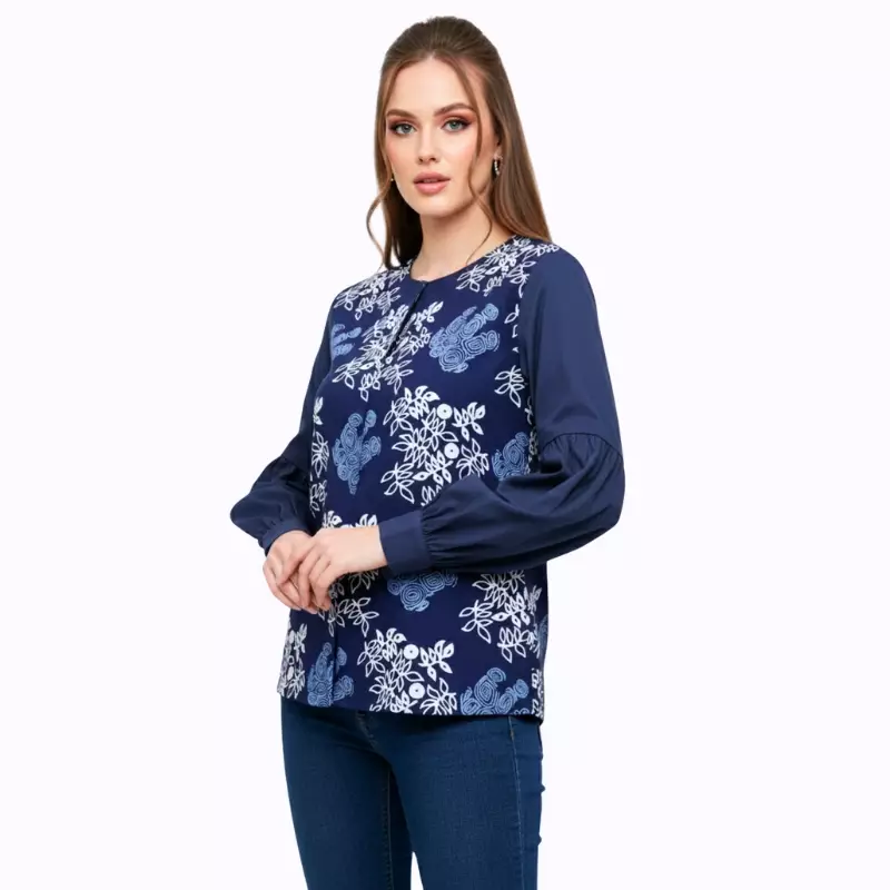 Blouse Batik Wanita - Atasan Batik - Bhatara Batik Mutiara - Baju Batik Modern Lengan Panjang