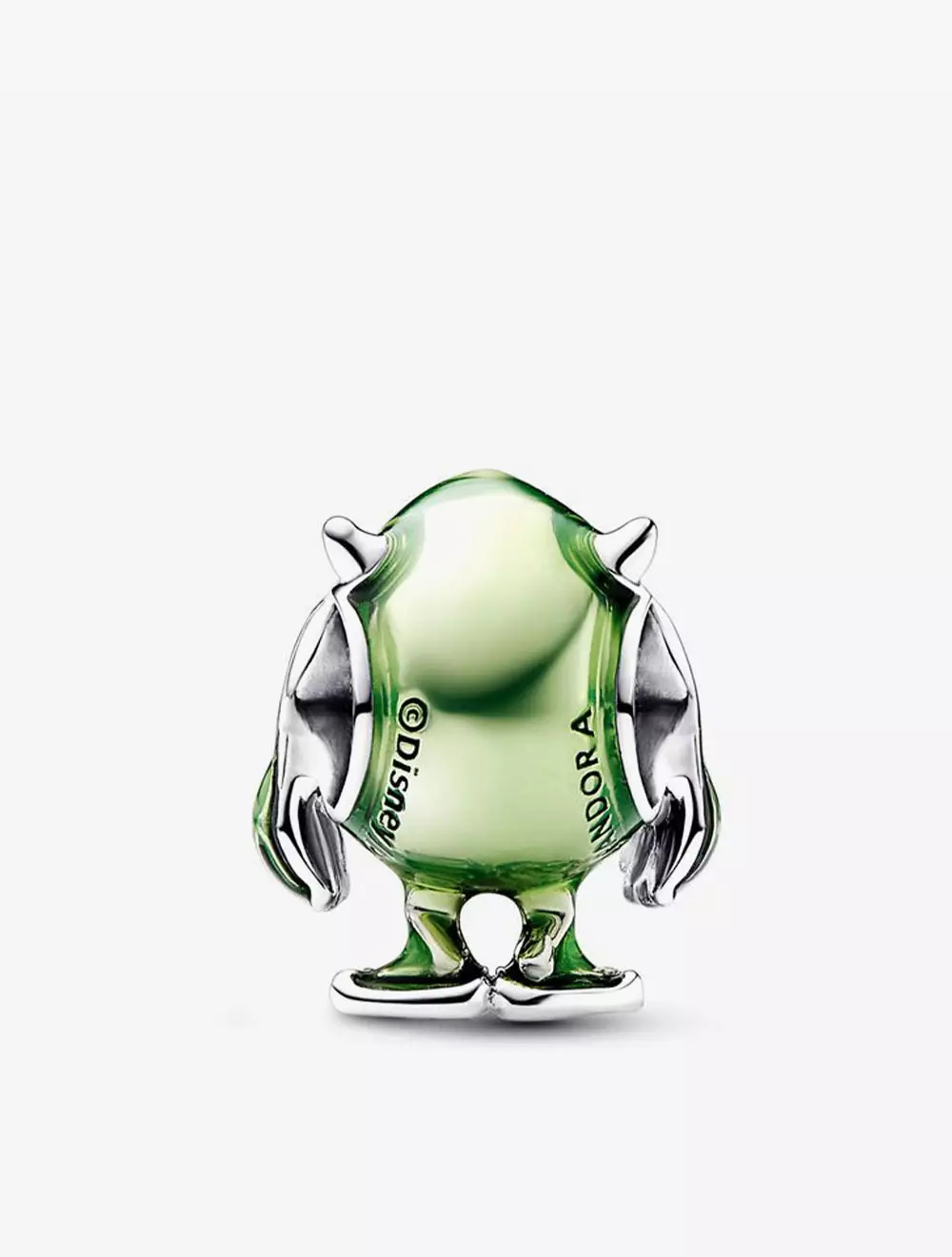 Disney Pixar Monsters Inc Mike sterling silver charm with icy green crystal and green enamel