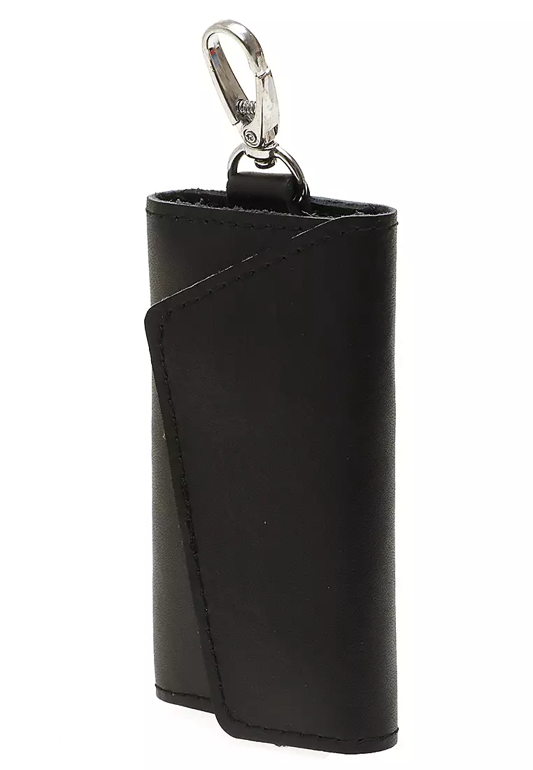 Elgreno Dompet Gantungan Kunci Mobil Purse Fashion 6 Key Slots Material Kulit Leather ORIGINAL - Black