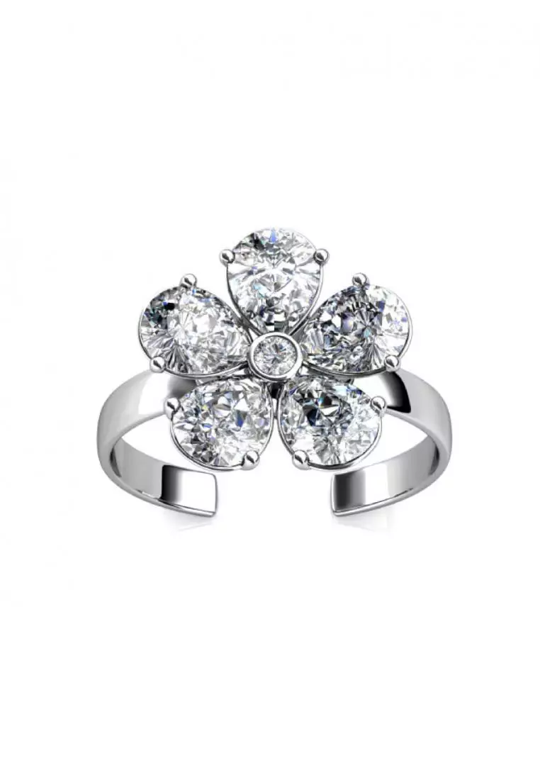 Crystal Petal Ring - Cincin Crystal Swarovski® By Her Jewellery