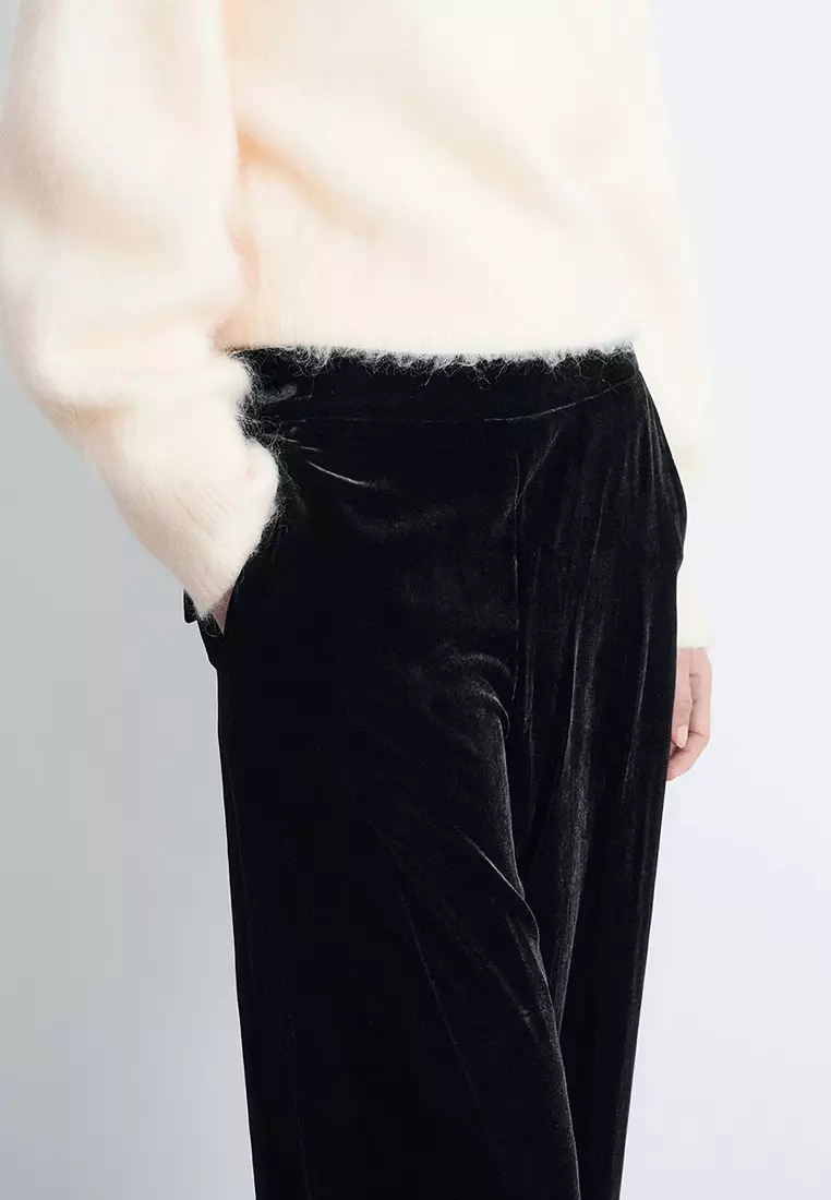 Wide-Leg Velvet Trousers
