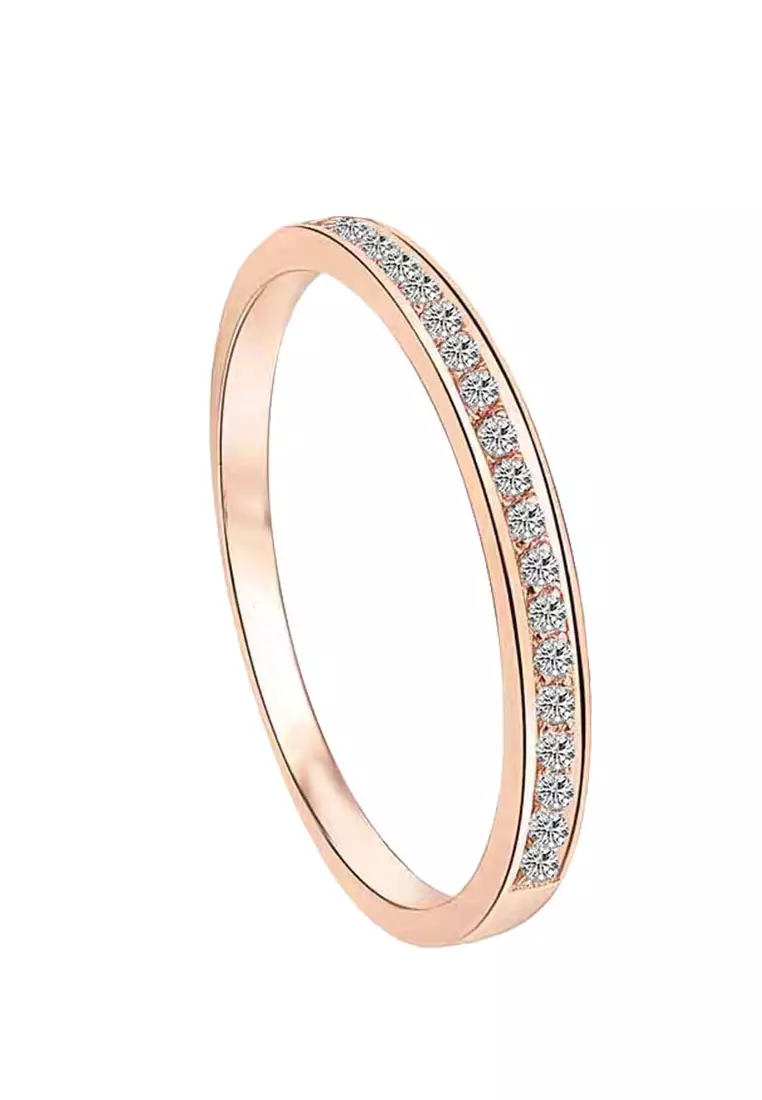 【特價】LITZ 18K玫瑰金鑽石戒指 DR117-R-SZ12