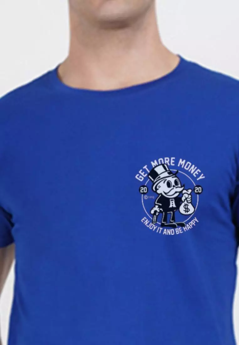 Get Money Graphic Royal Blue Cotton Short Sleeve Essential T-Shirt
