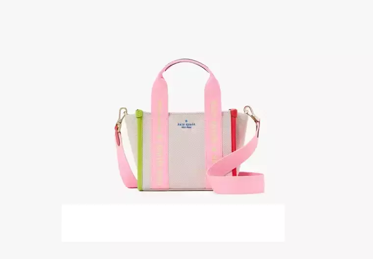 KL053 Kate Spade Kip Mini Tote Canvas  (960) Rainbow multi