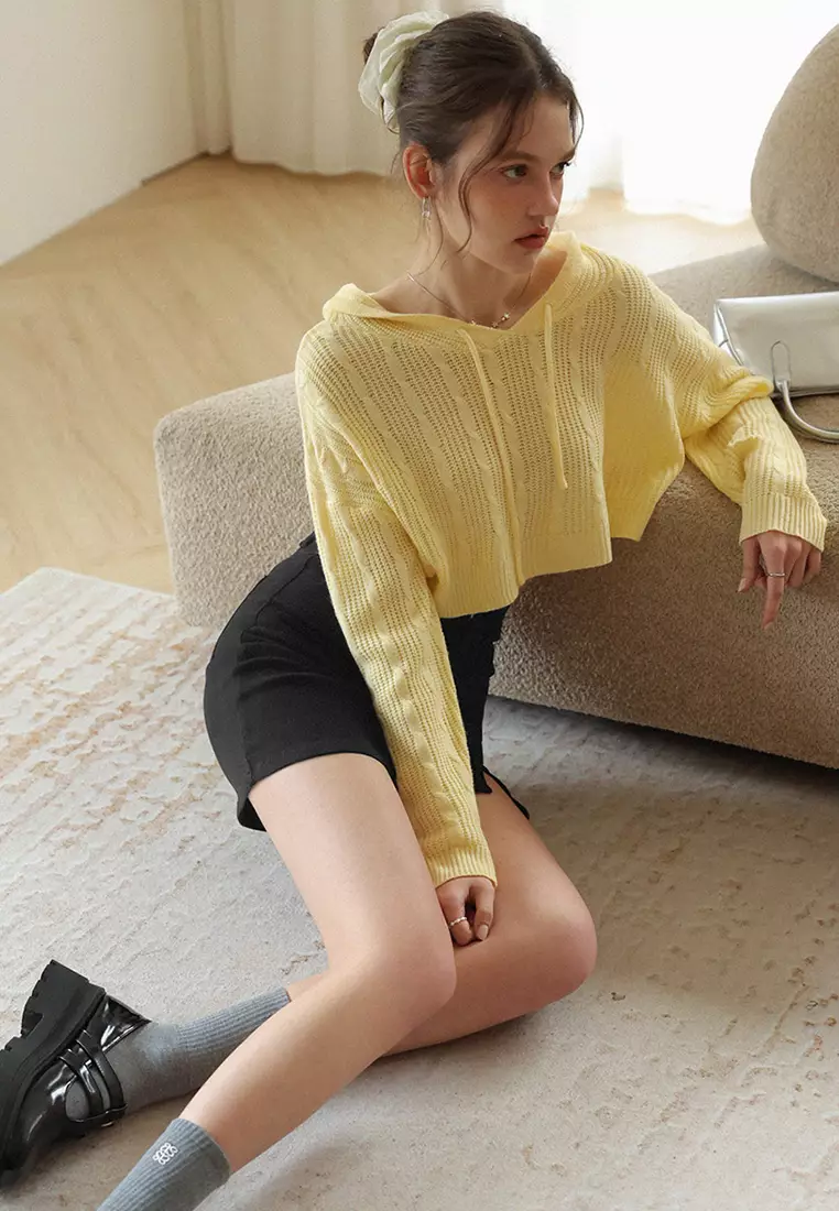 Knitted Sweater with Hood