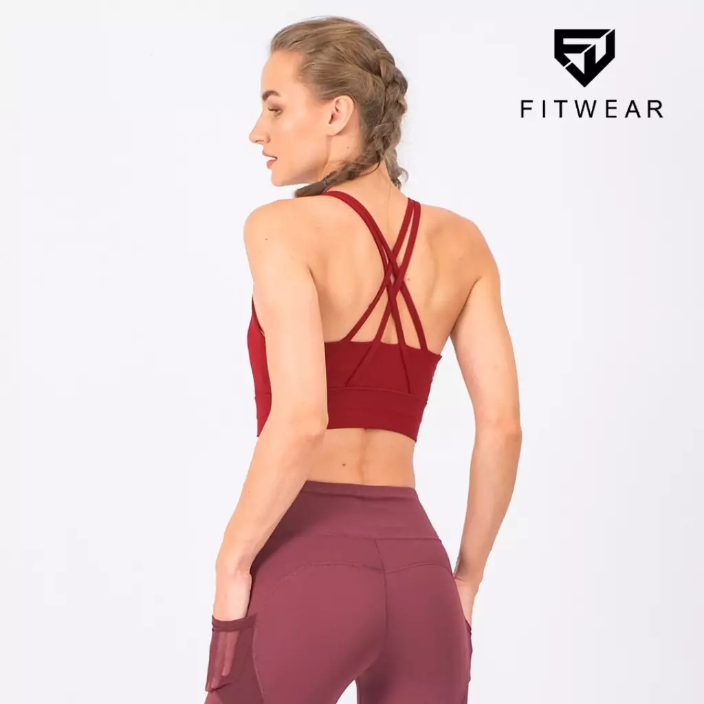 FITWEAR - CRISTINE CRISSCROSS CROP-BRA - RED