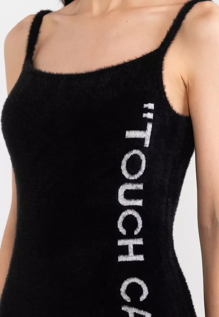 Touch Carefully Slogan Mini Dress (ik)