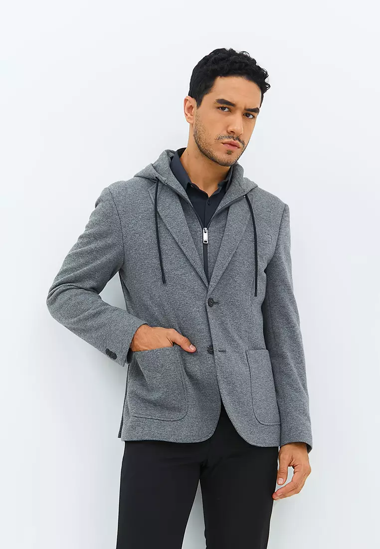 Jobb Darden-T2 Hybird Blazer Pria Slim Fit Light Grey