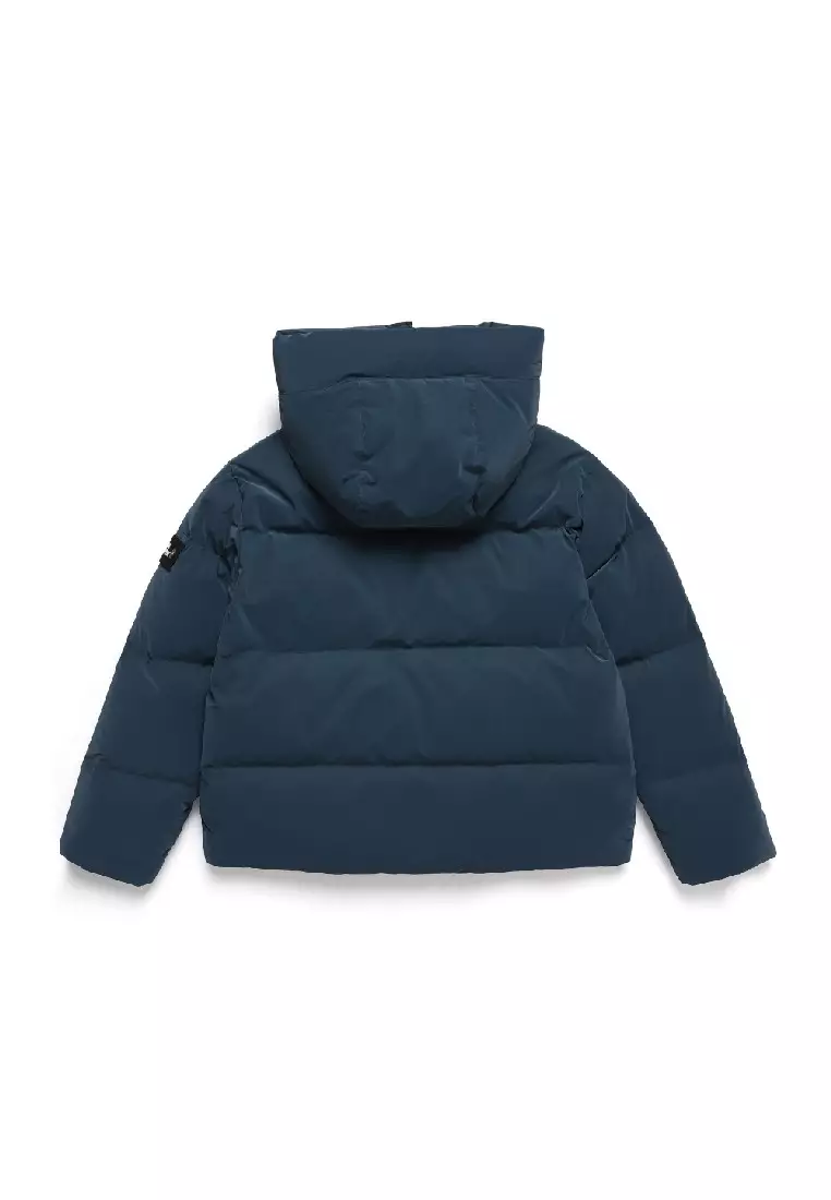 Unisex Glossy Hooded Down Jacket