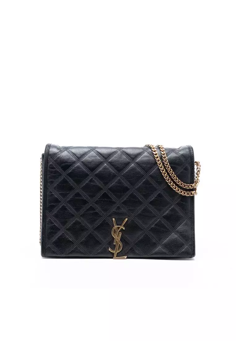 Pre-Loved Saint Laurent Small Quilted Lambskin Becky Chain Shoulder Bag