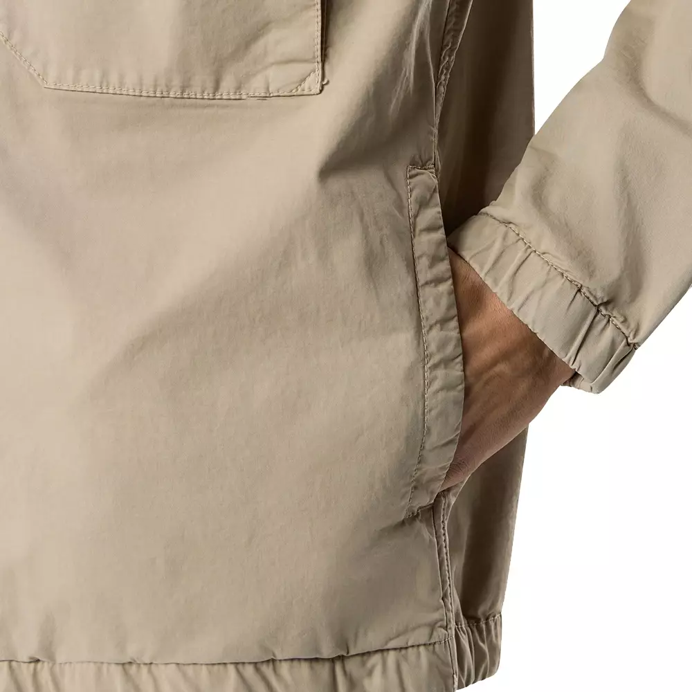 4100077 Stretch Organic Cotton Twill Hooded Jacket with Anti-Drop Desert