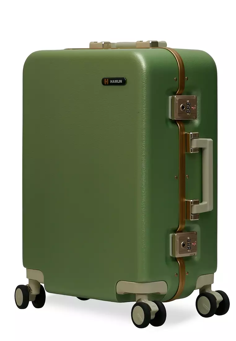 Carlton Tas Koper Alumunium Frame Size 20 Inch Travel Bag Unisex Large Compartment TSA Lock Material Polycarbonate ORIGINAL - Matcha