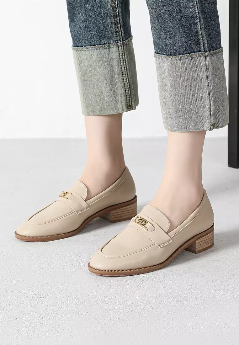 金屬搭扣真皮樂福鞋 TH128-9