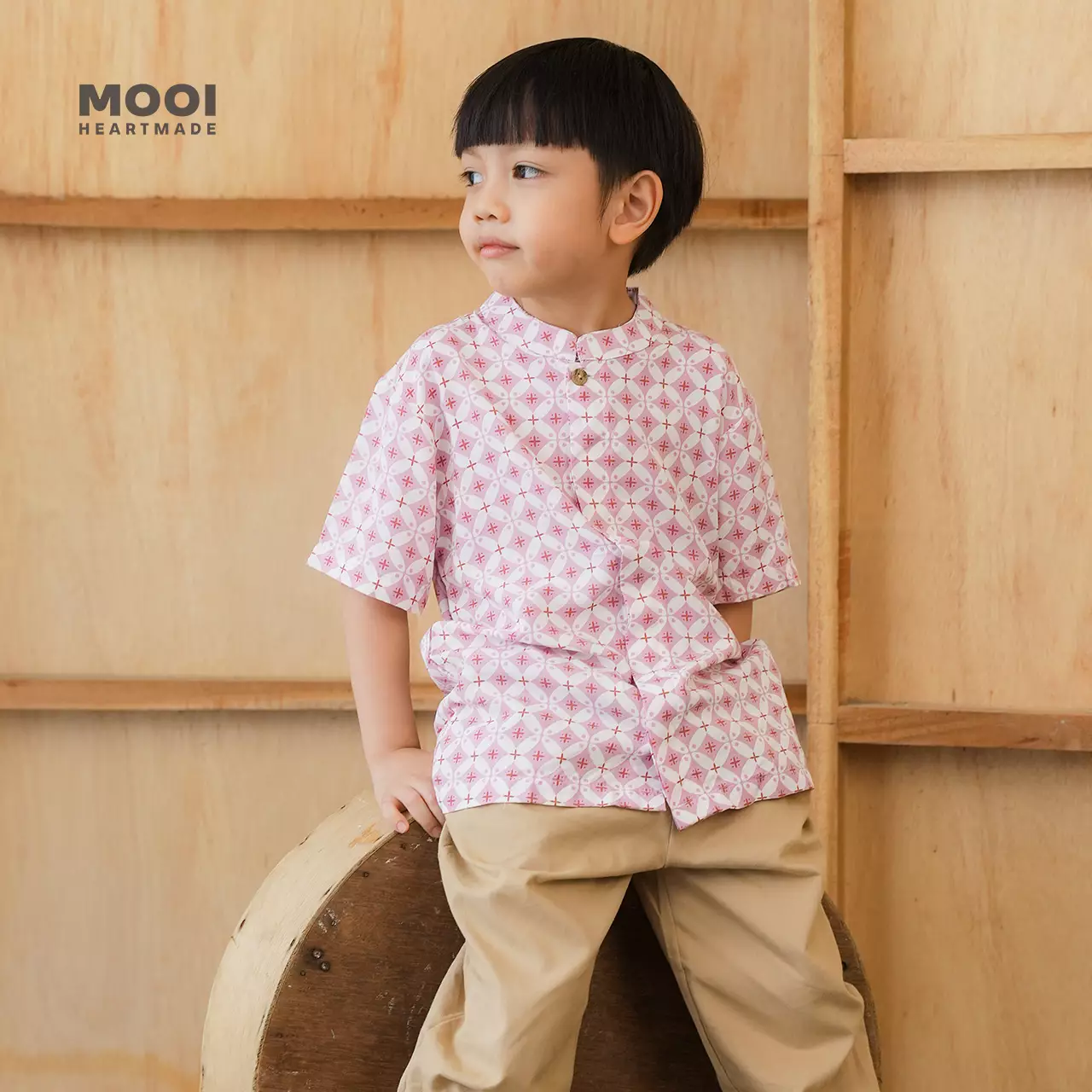 Mooi Atasan Batik Kemeja Anak Laki-Laki Sadewa Batik Shirt - Spring Green