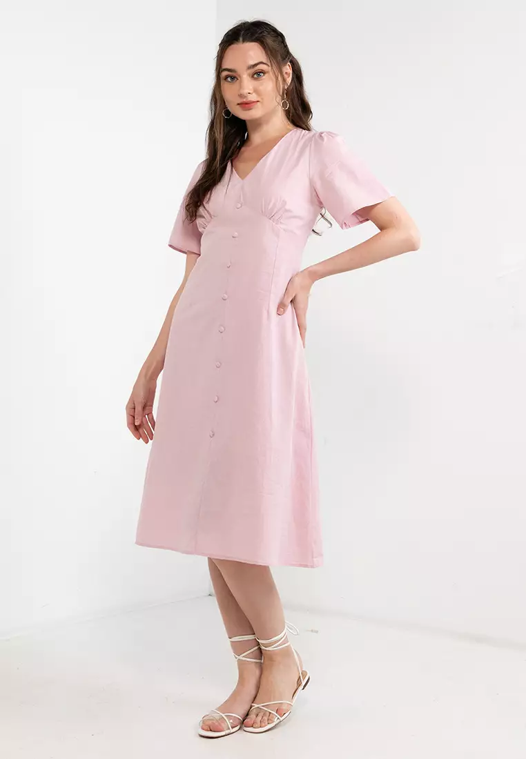Rosa Buttoned Midi Dress