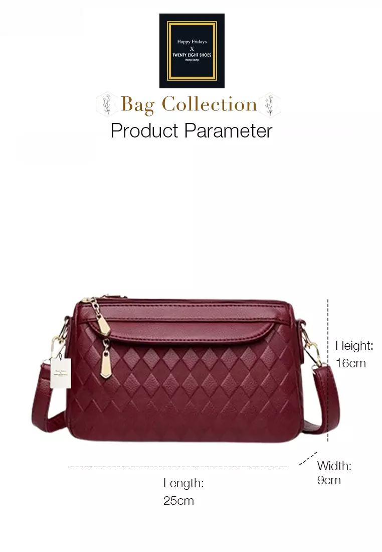 Rhombus Pattern Faux Leather Three Way Shoulder Bag JW HD-2796