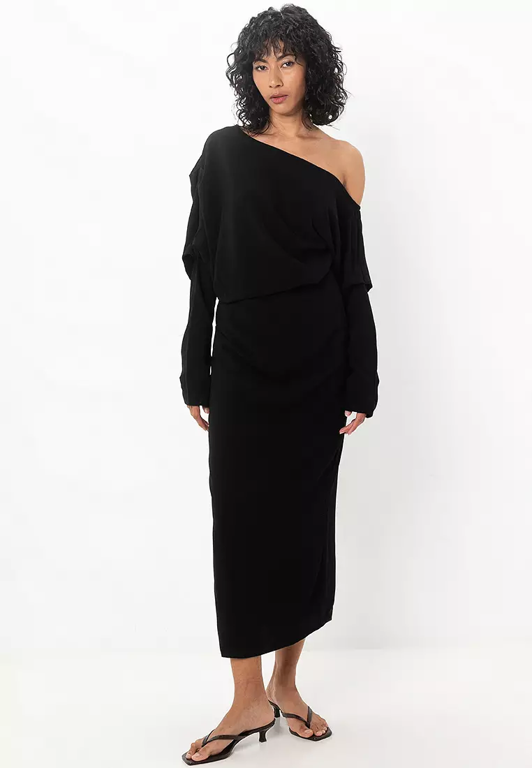 Buy ASOS Design Slouchy Fallen Shoulder Midi Dress 2026 Online | ZALORA  Philippines