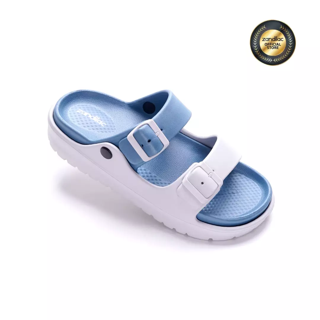 ZANDILAC - SANDAL LAKI DEWASA CH122371LD selop full karet - ABU TERANG/BIRU SHADOW