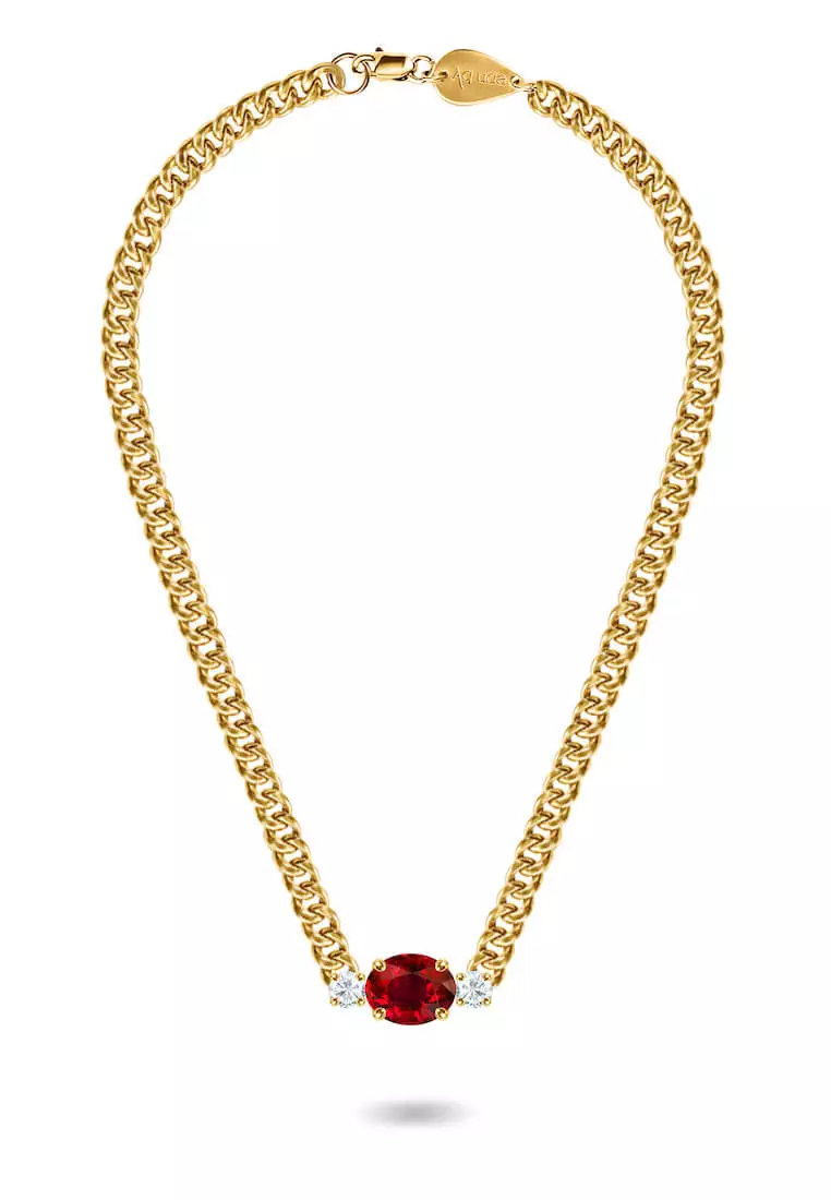 Buy Aquae Jewels Necklace Meryl Oval 18K Gold Diamonds Precious