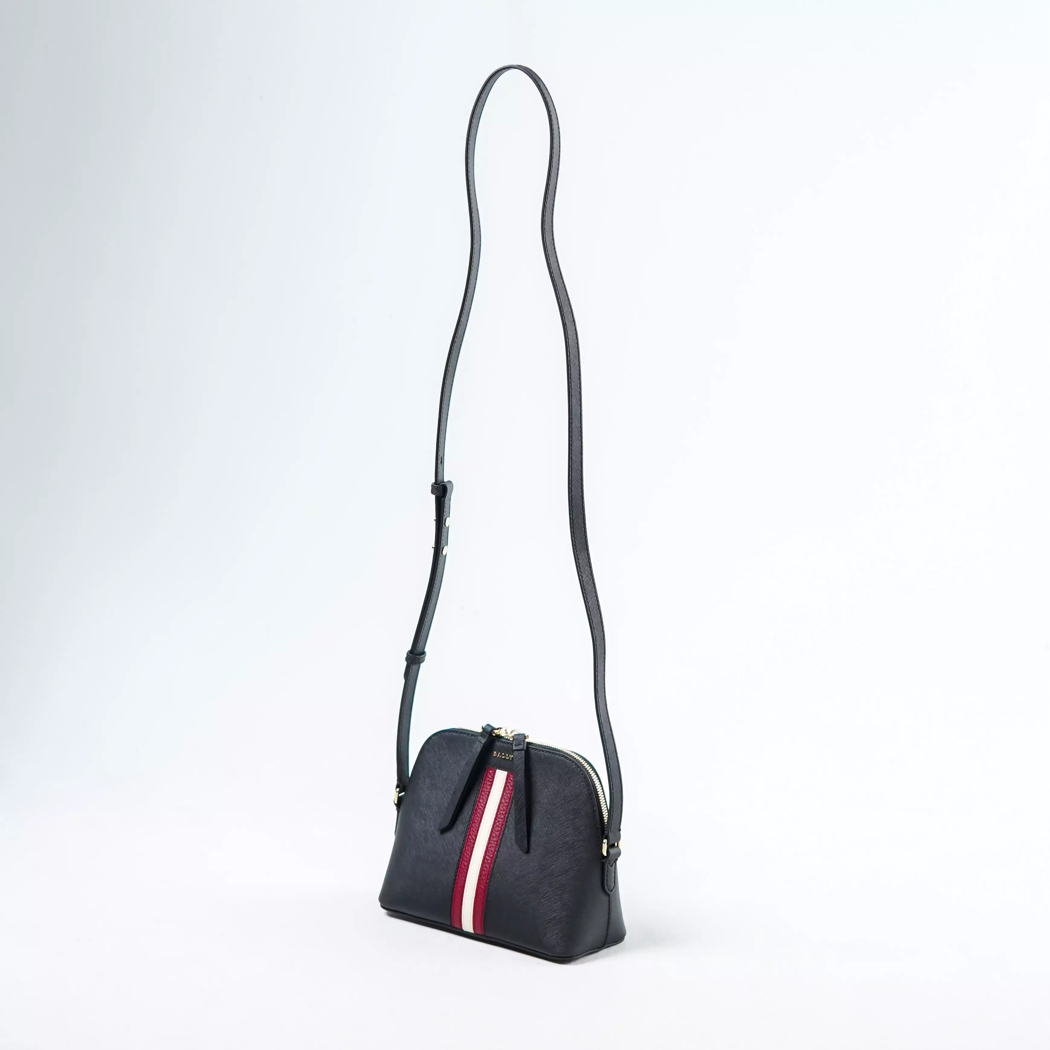 Tas BALLY SEMELE STRIPE RED BLACK SHOULDER BAG 100% ORIGINAL