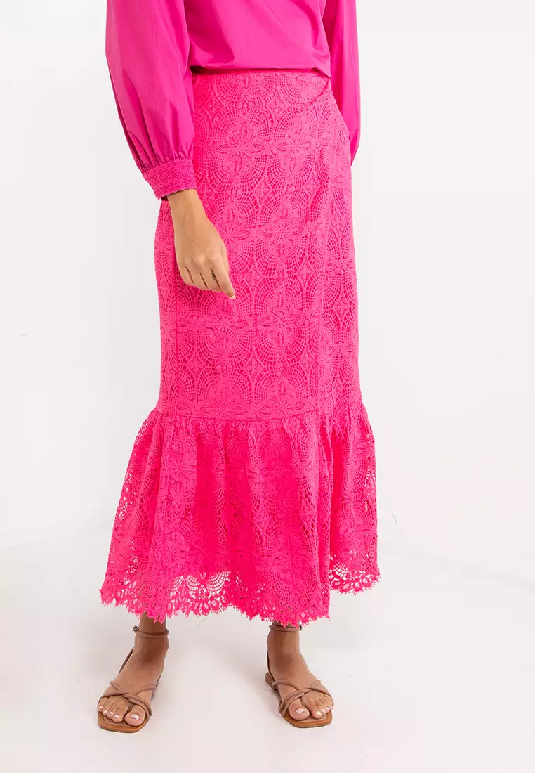 Lace wrap maxi outlet skirt