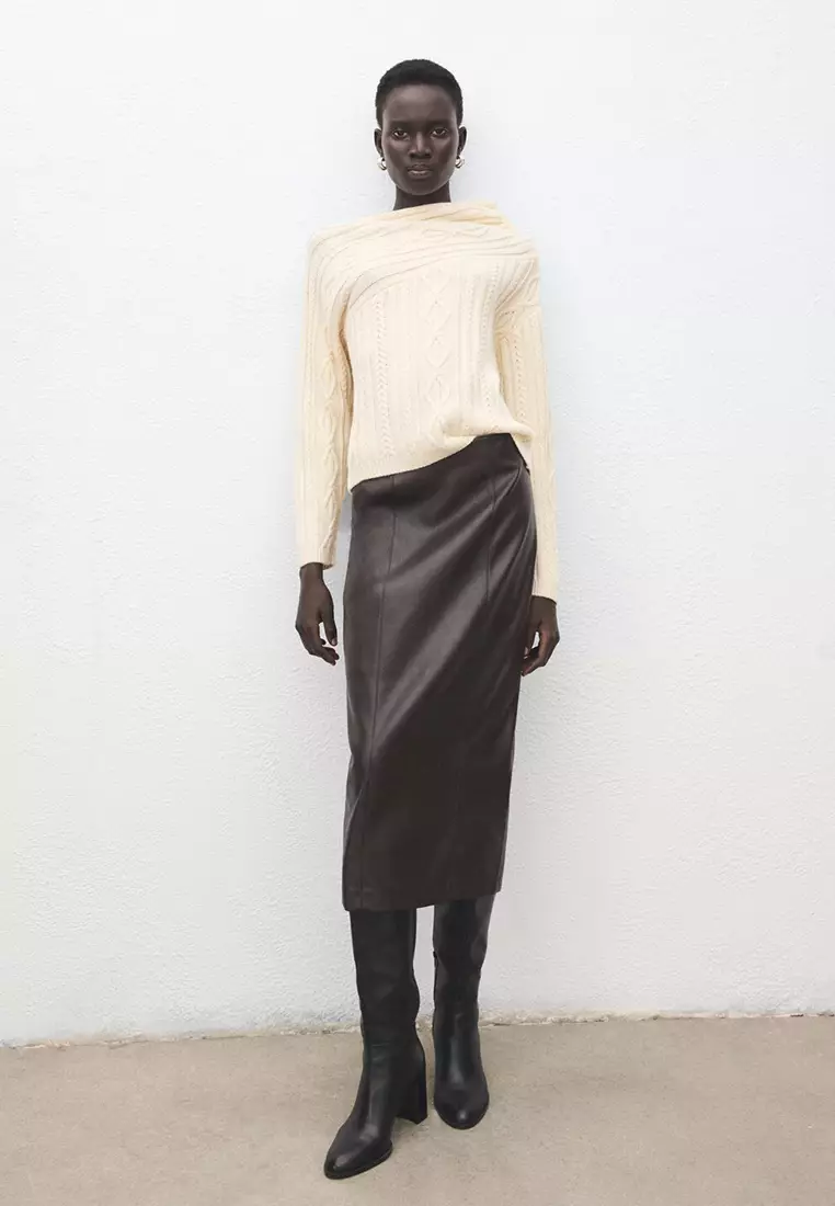 Braided Wool-Blend Sweater