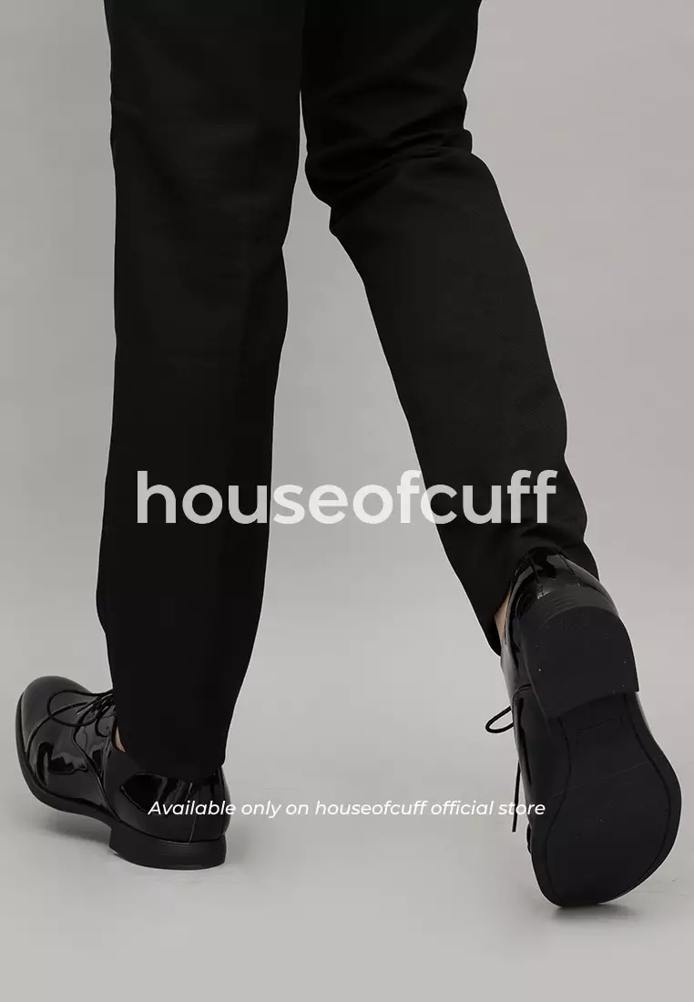 Sepatu Kulit Hitam Formal Oxford Patent Leather Tux Shoes