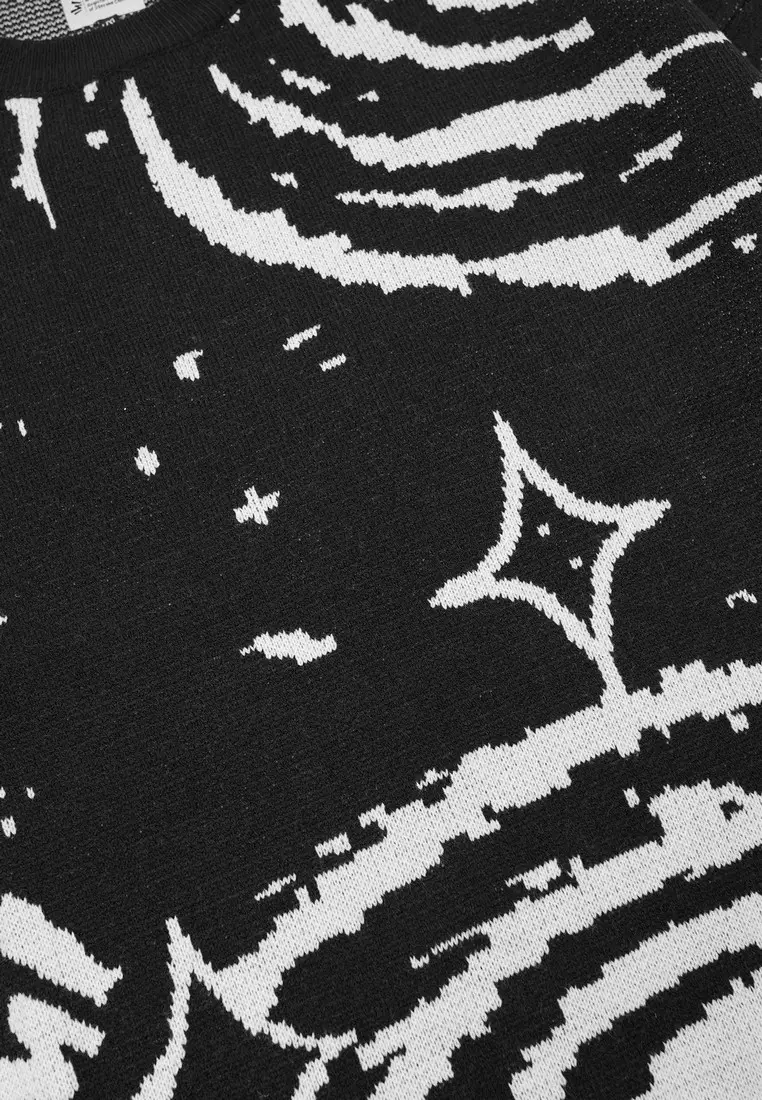 3Second Men's Knitted Jacket Crewneck Sweatshirt Regular Fit Acrylic Storm OL-020925