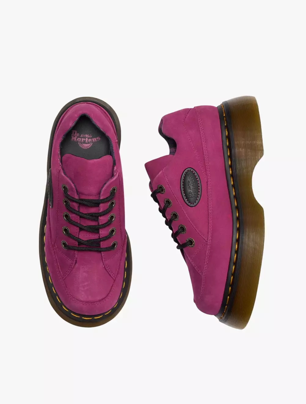 Dr. Martens Buzz 5i 5 Eye Shoe Fuchsia Pink Milled Nubuck WP