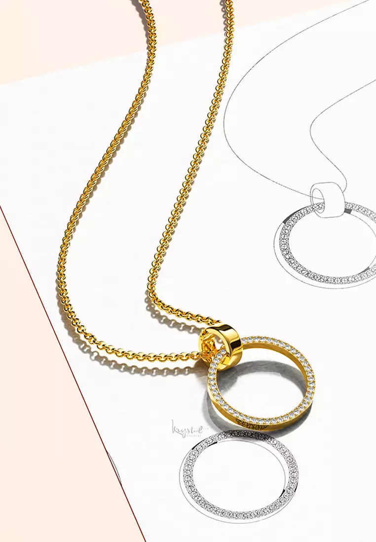 Orbit of Charm Necklace Embellished with SWAROVSKI® Crystal in Gold