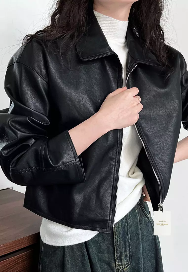 Women's Faux Leather Biker Jacket YX9595