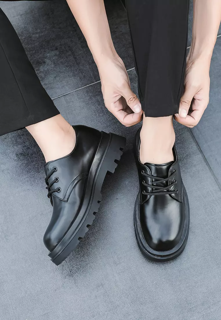 Platform Leather Derby Shoes MK812-1